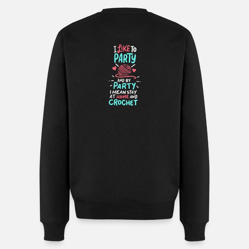 Häkeln Häkelnadel Stricken Geschenk - Männer Premium Bio Pullover - Schwarz