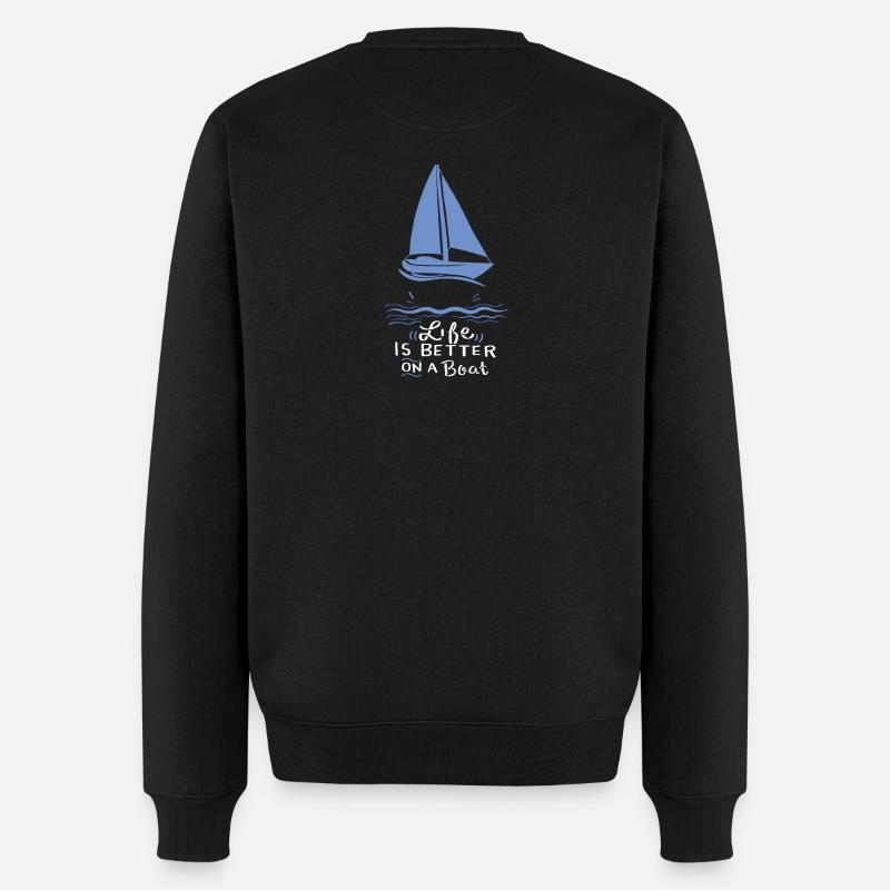 Segeln Segelboot - Männer Premium Bio Pullover - Schwarz