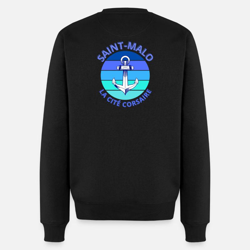 Saint-Malo, Bretagne, la cité Corsaire - Pull Premium bio Homme - noir