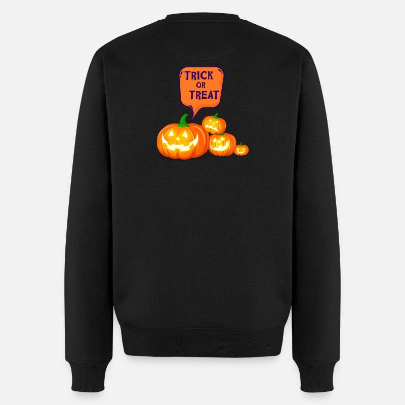 Halloween, Kürbis, Hexe - Männer Premium Bio Pullover - Schwarz