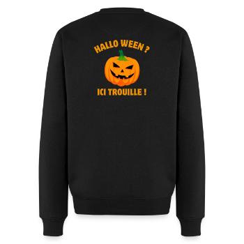 citrouille, halloween, happy halloween - Pull Premium bio Homme - noir - Dos - Nico (187cm)