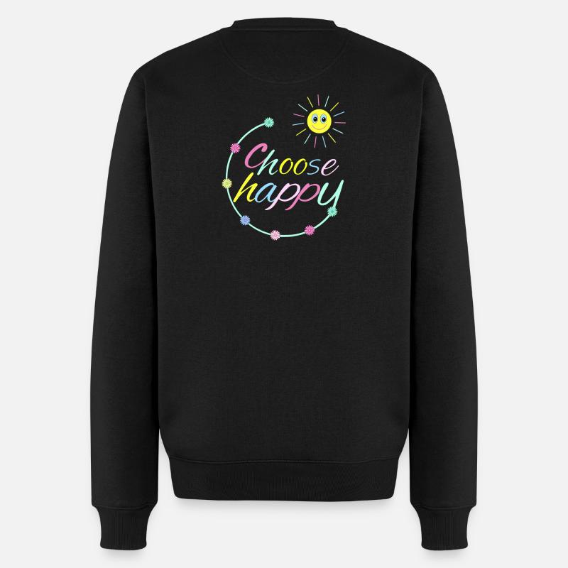 Choose Happy - Männer Premium Bio Pullover - Schwarz