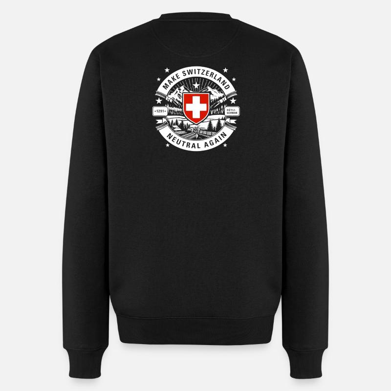 make Switzerland neutral again - Männer Premium Bio Pullover - Schwarz