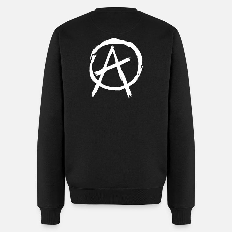 Anarchy Symbol in Circle - White - Men's Premium Organic Jumper - black