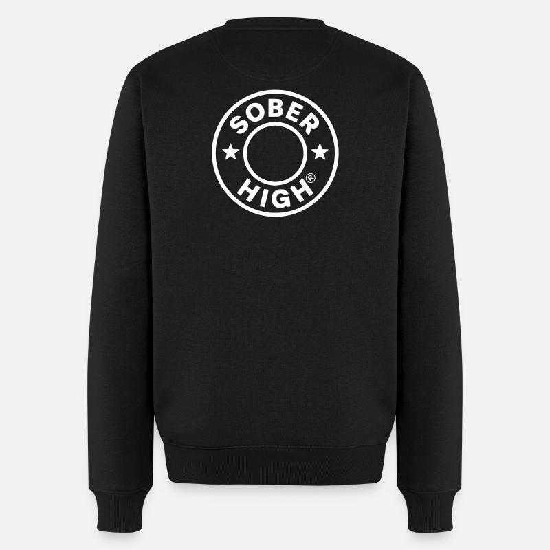 Vivre proprement. Sentir-vous défoncé. Soberhigh. - Pull Premium bio Homme - noir