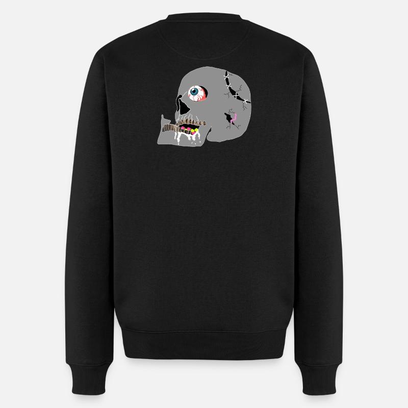 Schädel - Männer Premium Bio Pullover - Schwarz