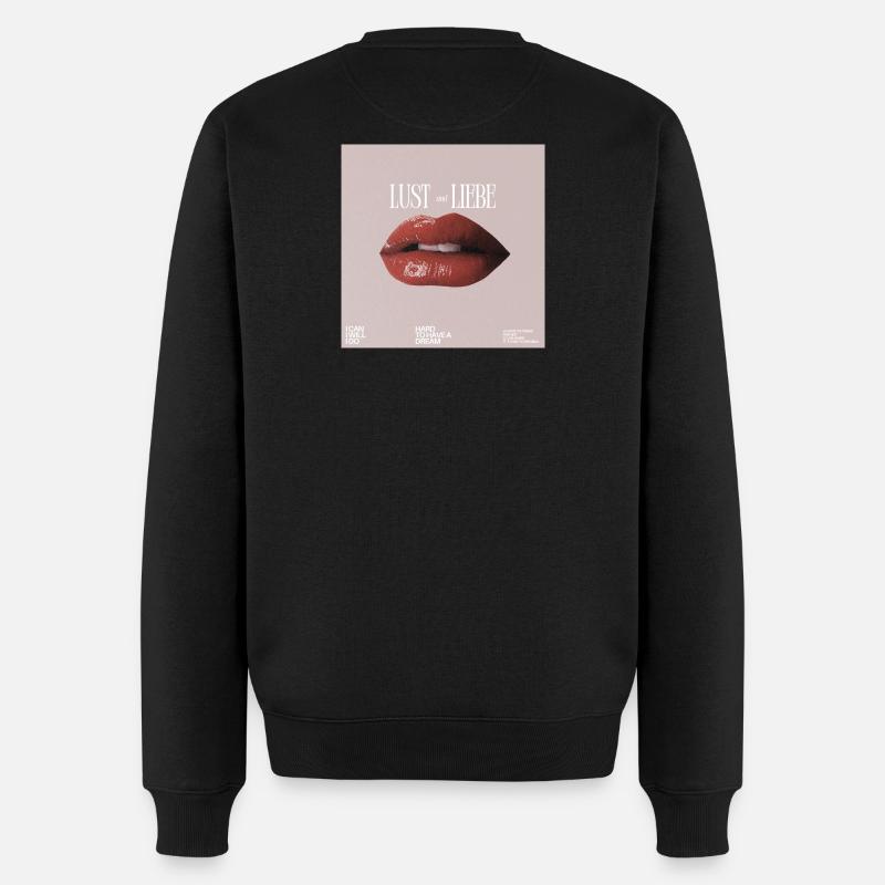 Lust und Liebe: Lippenkunst  - Männer Premium Bio Pullover - Schwarz