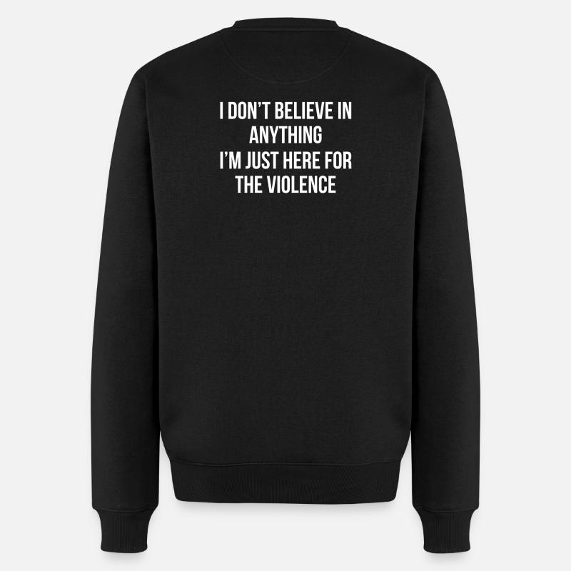 Black and white text statement - Men's Premium Organic Jumper - black
