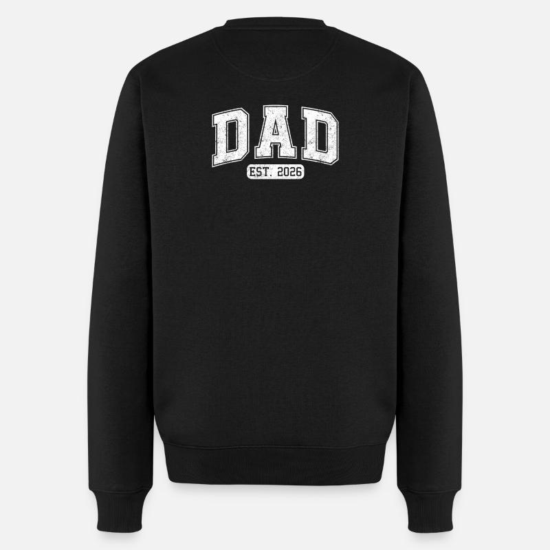 Dad 2026 Dad est 2026 - Männer Premium Bio Pullover - Schwarz