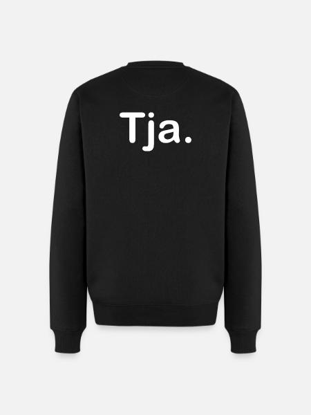 Tja. - Männer Premium Bio Pullover - Schwarz