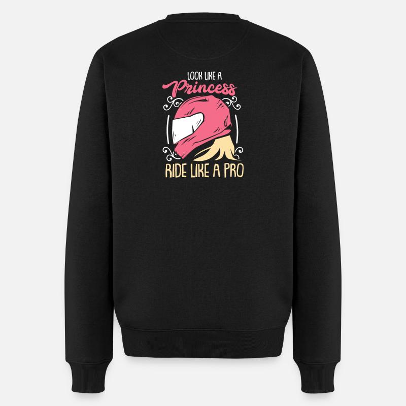 Frauen Motorrad Geschenk - Männer Premium Bio Pullover - Schwarz