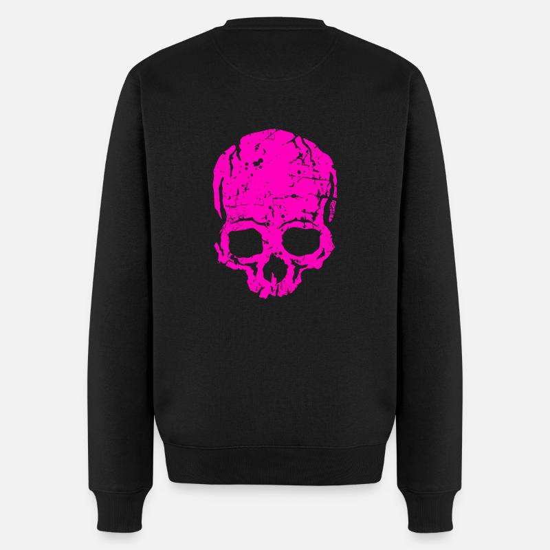 Crâne en rose - Pull Premium bio Homme - noir