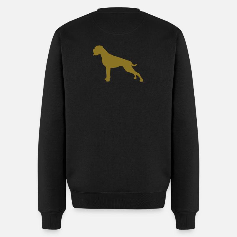 Boxer Stand silhouette - Männer Premium Bio Pullover - Schwarz