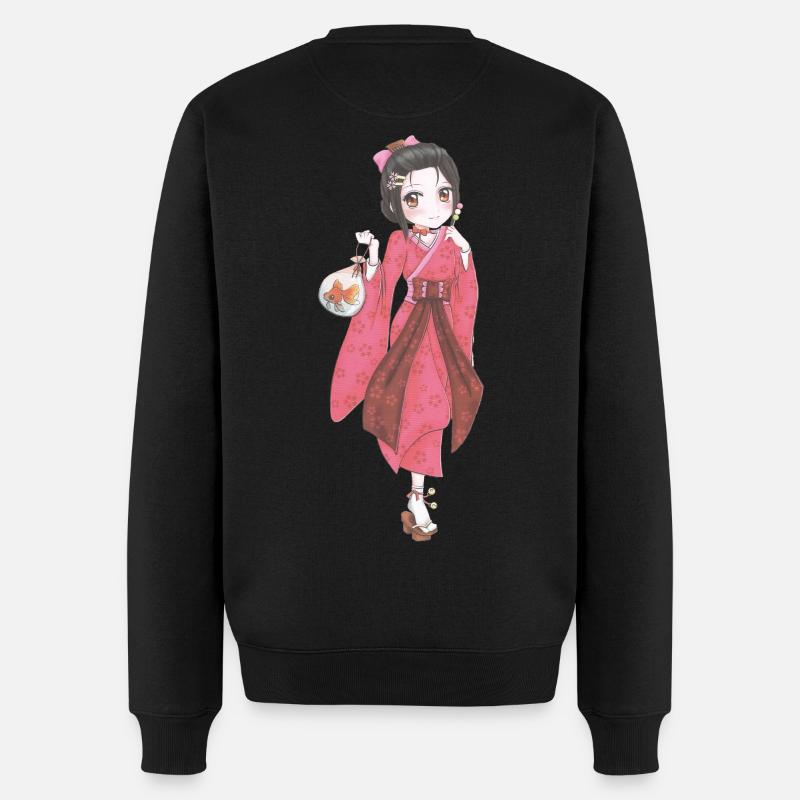 Manga - Männer Premium Bio Pullover - Schwarz