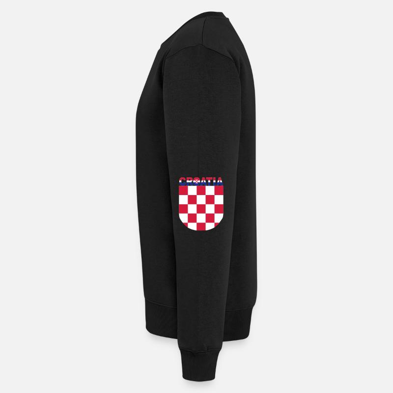 croatia grb S3 color - Männer Premium Bio Pullover - Schwarz