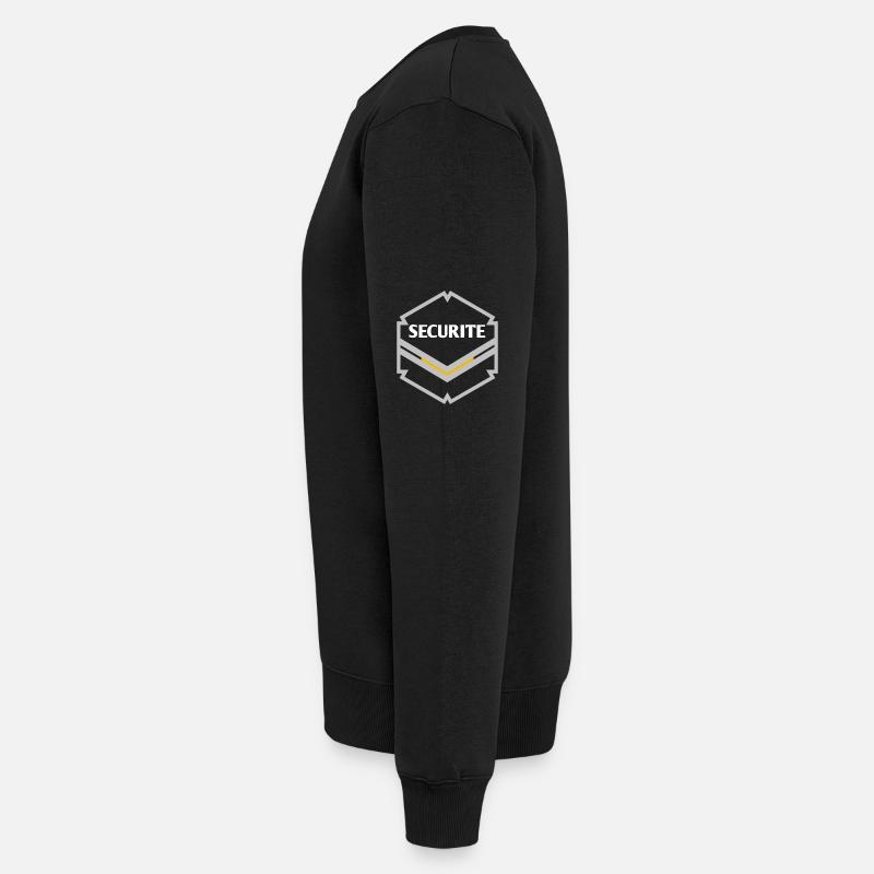 Badge Securite Minimaliste Doré - Pull Premium bio Homme - noir