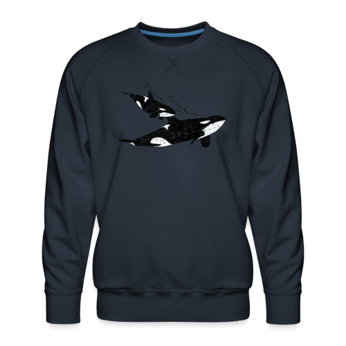 Orca Wal mit Orca-Baby - Männer Premium Pullover