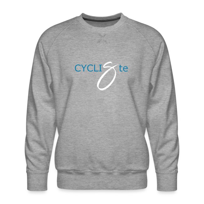 Cycliste motif texte bleu et blanc