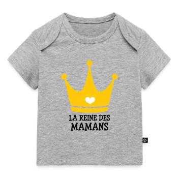 La Reine des Mamans - Fête des Mères - T-shirt Premium bébé bio - gris chiné - Devant