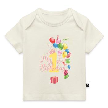 Mein erster Geburtstag - Baby Premium Organic T-Shirt - Naturweiß - Vorne