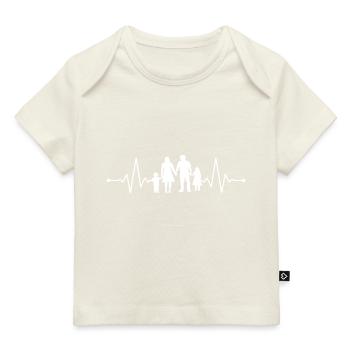 Herzschlag Familie - Baby Premium Organic T-Shirt - Naturweiß - Vorne