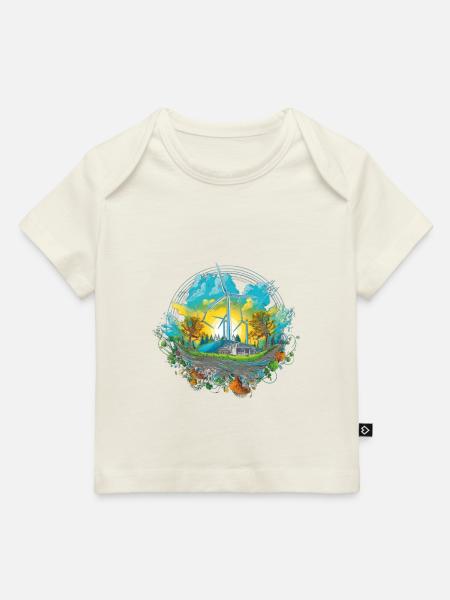 Windrad Windräder Umweltschutz - Baby Premium Organic T-Shirt - Naturweiß