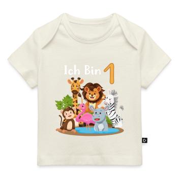 1. Geburtstag Erster Kindergeburtstag Mädchen Jung - Baby Premium Organic T-Shirt - Naturweiß - Vorne