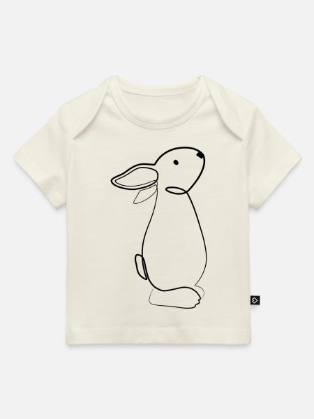 Hase Line Art - Baby Premium Organic T-Shirt - Naturweiß