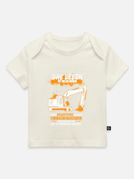 Baggerfahrer mit Bagger - Baby Premium Organic T-Shirt - Naturweiß