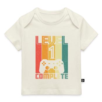 1.Geburtstag - 1 jahre level 1 complete - Baby Premium Organic T-Shirt - Naturweiß - Vorne