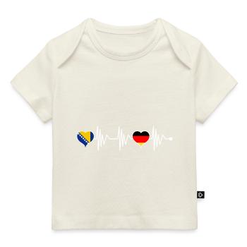 Bosnien Deutschland Flagge Herz Wappen Herzschlag - Baby Premium Organic T-Shirt - Naturweiß - Vorne