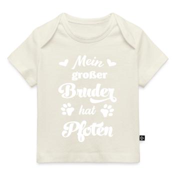 Mein großer Bruder hat Pfoten Baby Ankündigung - Baby Premium Organic T-Shirt - Naturweiß - Vorne