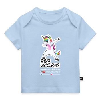 Rave Unicorns Fans - Baby Premium Organic T-Shirt - Hellblau - Vorne