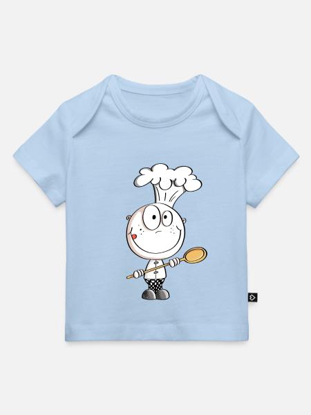 Koch Strichmännchen Comic - Baby Premium Organic T-Shirt - Hellblau