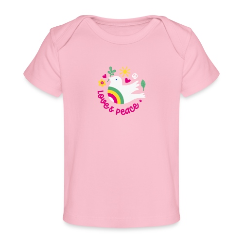 Love and Peace / clear - Baby Bio-T-Shirt