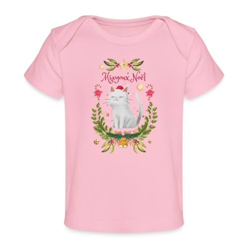 Miayoux Noël - Pull moche de Noël avec chat - T-shirt bio Bébé