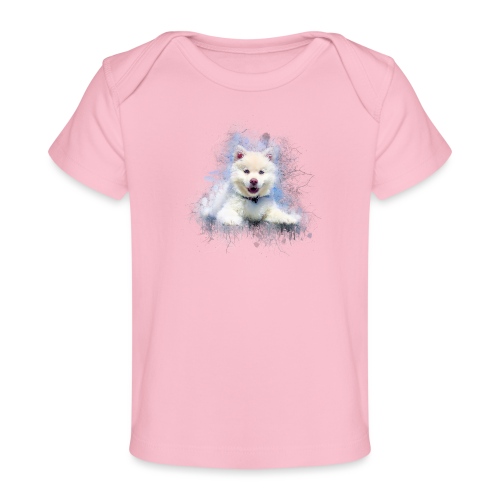Husky sibérien Blanc chiot mignon -by- Wyll-Fryd - T-shirt bio Bébé