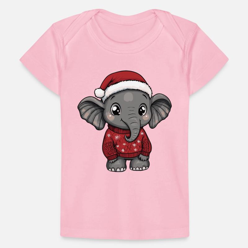 Bande dessinée de Noël éléphant T-shirt Premium bébé bio