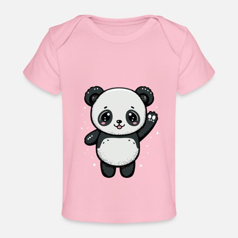 Kawaii Panda, aimer - T-shirt Premium bébé bio - rose clair