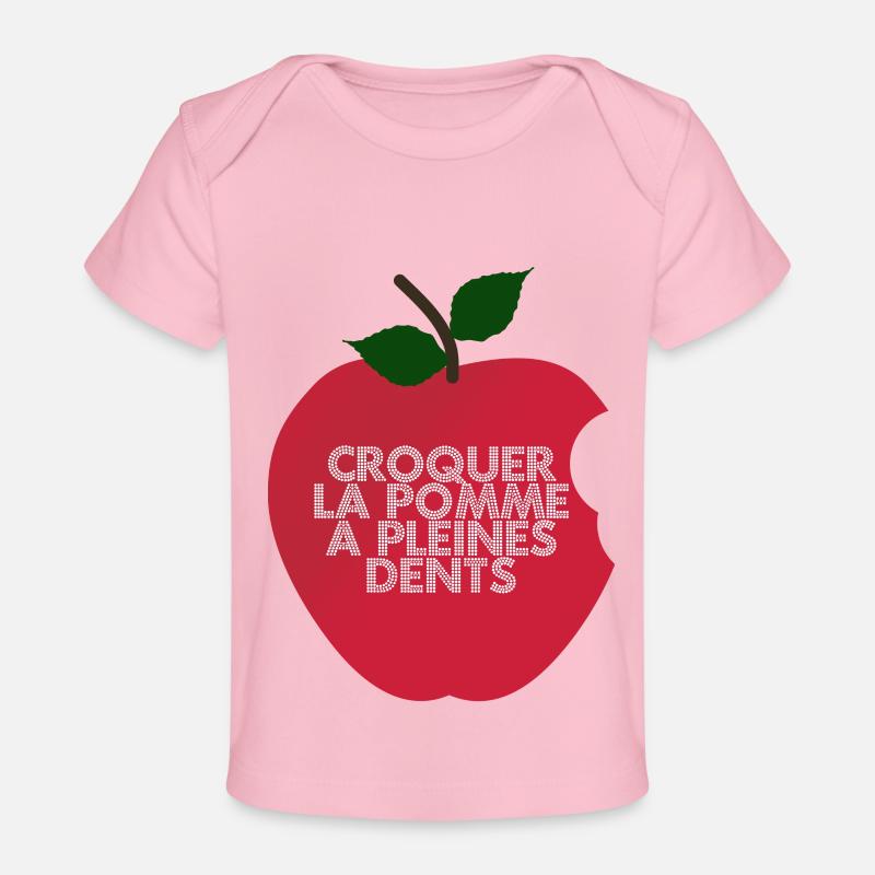 croquer la pomme - T-shirt Premium bébé bio - rose clair