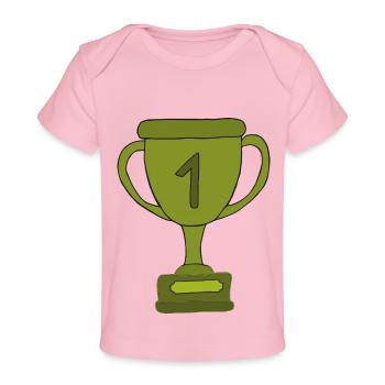 pokal gruen - Baby Premium Organic T-Shirt - Hellrosa - Vorne