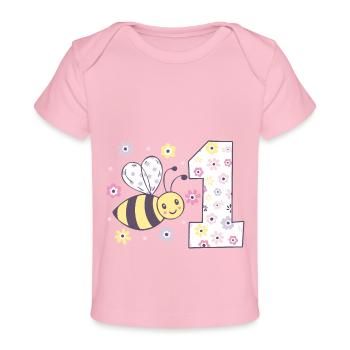 1. Geburtstag erster Geburtstag Mädchen Geschenk - Baby Premium Organic T-Shirt - Hellrosa - Vorne