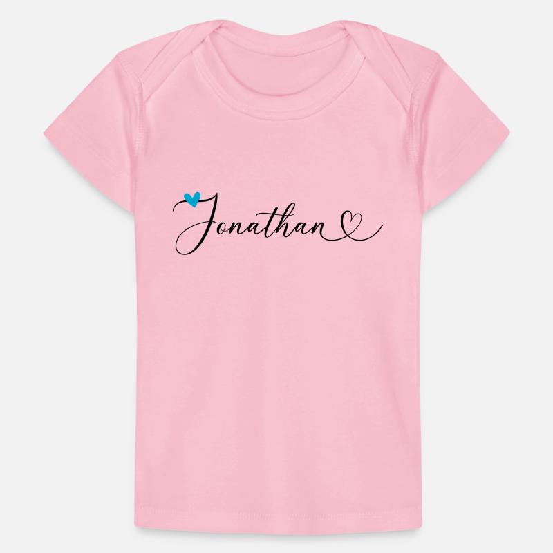 Jonathan Last name First name Calligraphy heart Baby Premium Organic T-shirt