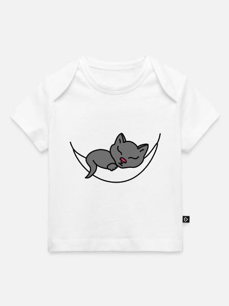 Sleeping Cat - Baby Premium Organic T-shirt - light pink