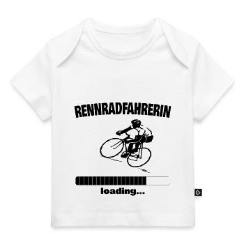 Rennradfahrerin loading... Baby Motiv - Baby Premium Organic T-Shirt - Hellrosa - Vorne