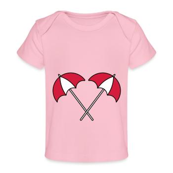 Sonnenschirm Muster Sommer - Baby Premium Organic T-Shirt - Hellrosa - Vorne