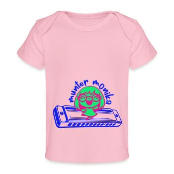 munter monika dancing on the Mundharmonika - Baby Premium Organic T-Shirt - Hellrosa - Vorne