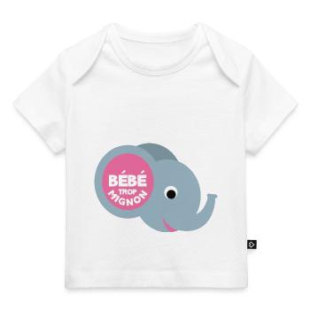 Bébé trop mignon éléphant - T-shirt Premium bébé bio - marine foncé - Devant