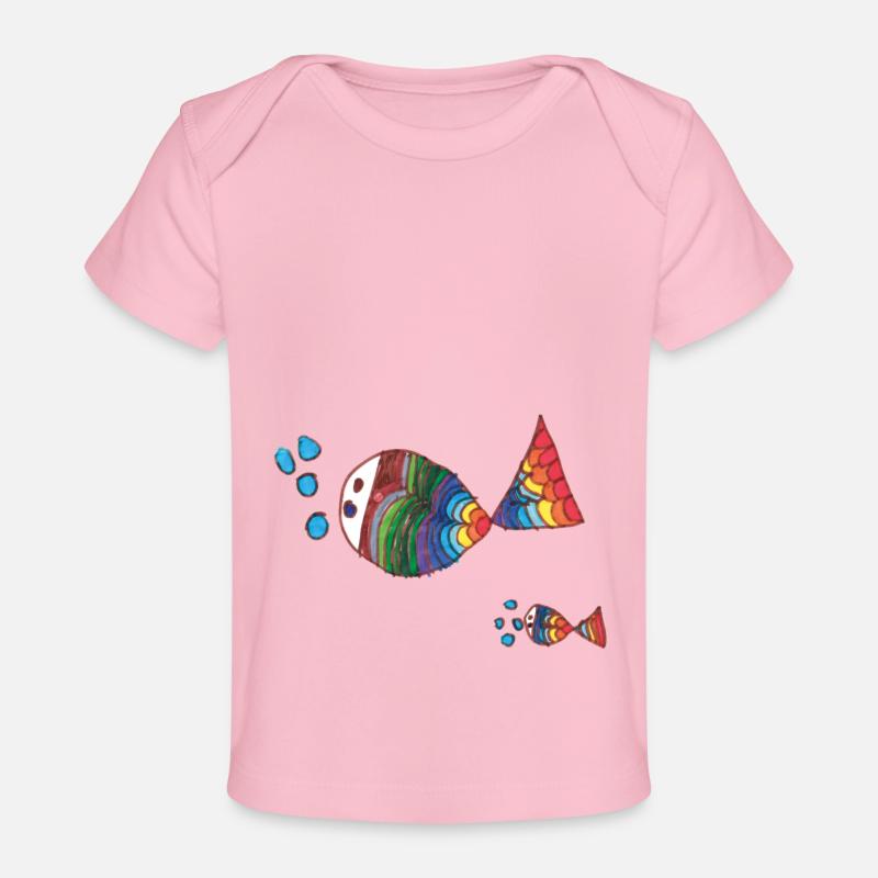 Poisson arc-en-ciel - T-shirt Premium bébé bio - rose clair