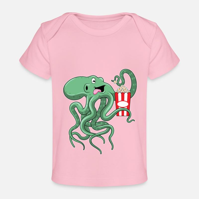 Poulpe au pop-corn - T-shirt Premium bébé bio - rose clair